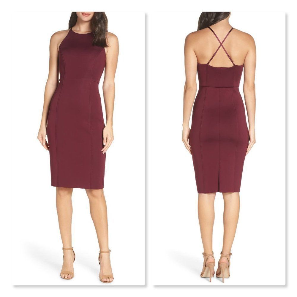 Chelsea28 Scuba Sheath Dress sz Medium in Wine